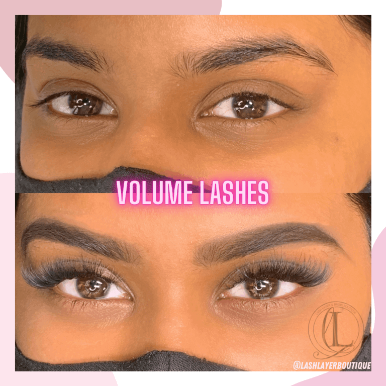 Before & After Eyelash extensions on indian woman
