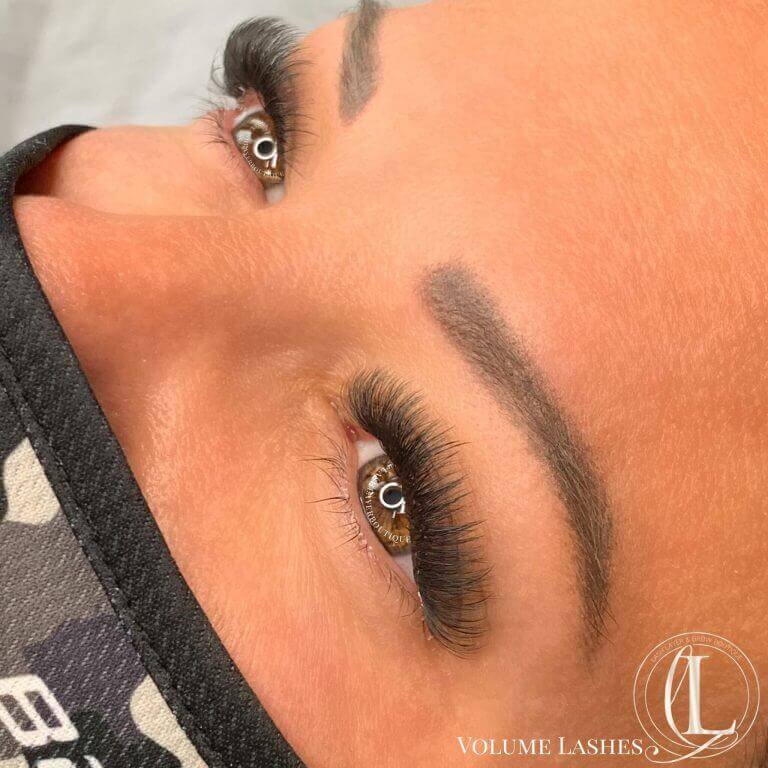 Volume Eyelash extensions done at Lash Layer & Brow boutique in Pickering.