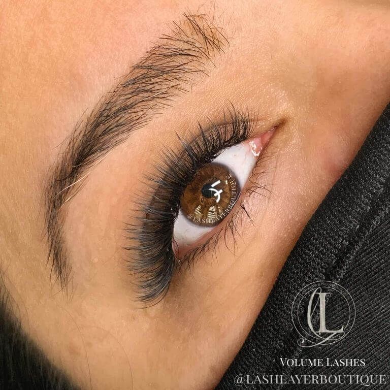 Natural volume eyelash extensions done in pickering Lash Layer boutique