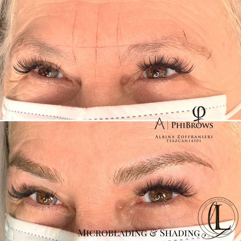 Microblading on older woman